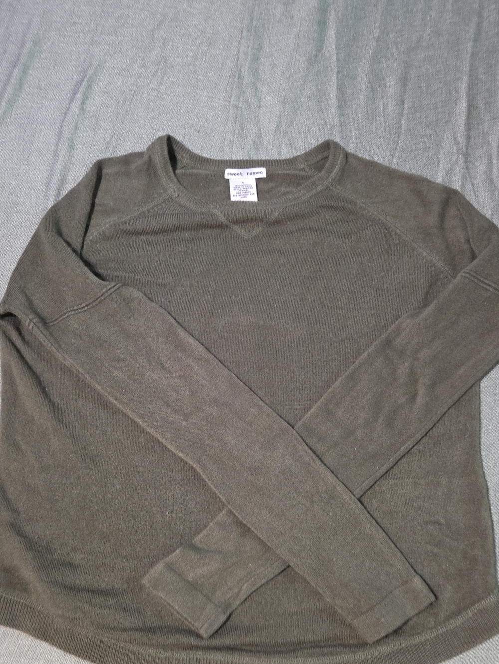 Sweet Romeo Olive Green Crewneck Sweater